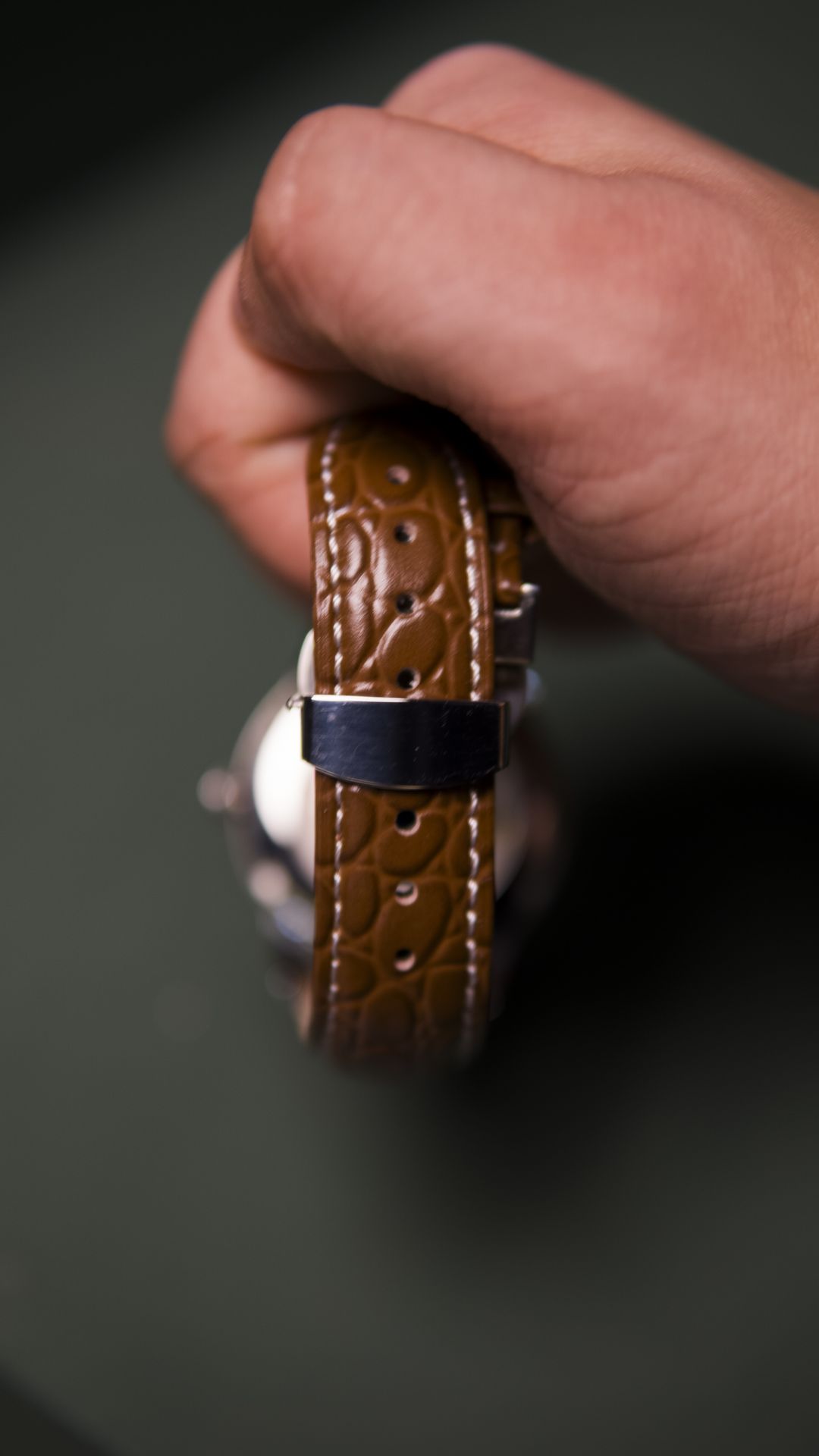 Tan Alligator Pattern Genuine Leather Strap