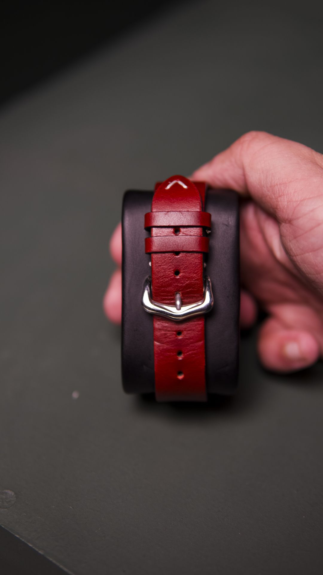 Red Genuine Leather Strap